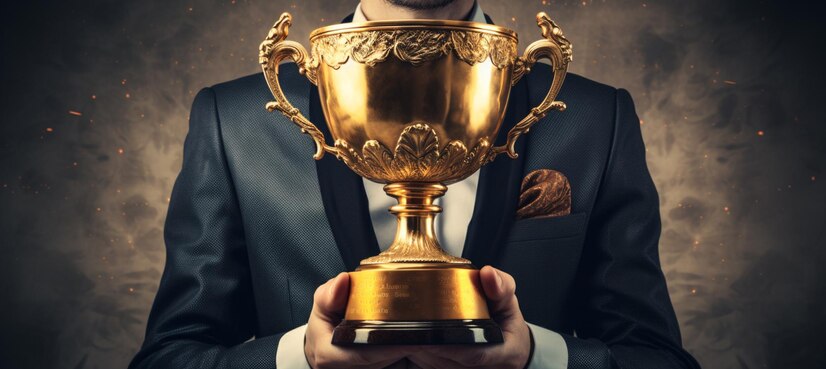 Boosting Staff Morale with Effective Employee Recognition(Worker holding a trophy)